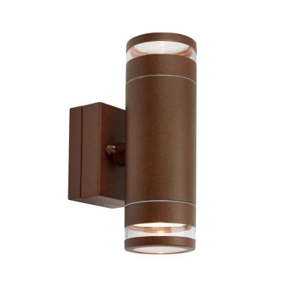 Markslöjd - Luno LED-ulkoseinälamppu, ruskea, 2-lamppuinen, IP65, himmennettävä.