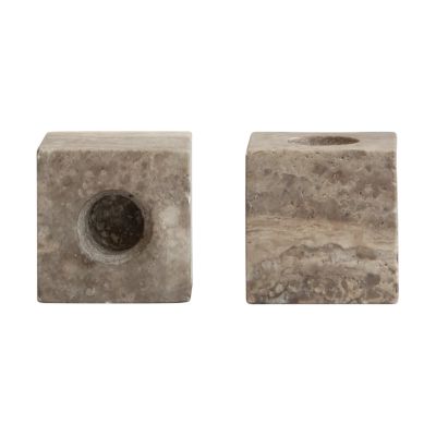 101 Copenhagen Cube kynttilänjalka 2-pack Silver-travertiini