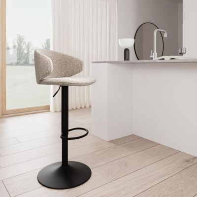 Veke Ella baarituoli beige monza 60, mustat jalat