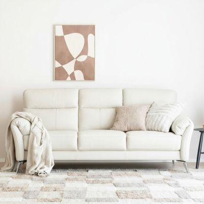 Veke Honka 3-istuttava nahkasohva valkoinen