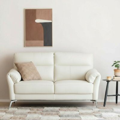 Veke Honka 2-istuttava nahkasohva valkoinen