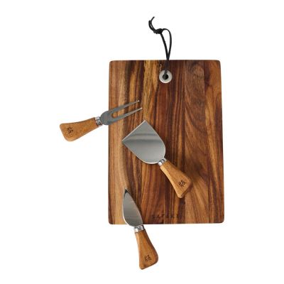 Satake - Juustosetti: Leikkuulauta + 3 veistä Akaasia