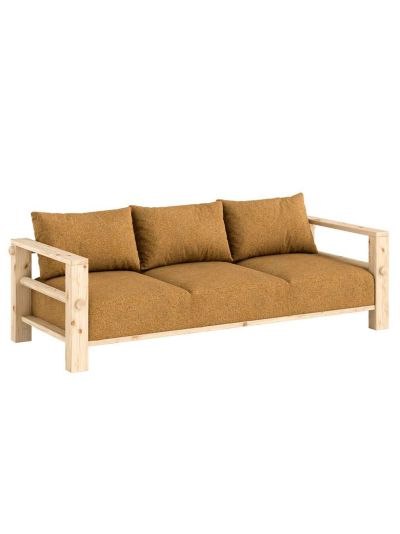 Karup Design Bare-sohva textured weave -kangas golden ochre / mänty l 225 cm