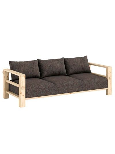 Karup Design Bare-sohva textured weave -kangas mellow brown / mänty l 225 cm