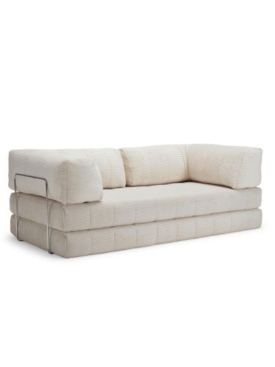 Innovation Living Cozypad-vuodesohva corduroy-kangas 594 ivory l 208 cm / käsinojilla