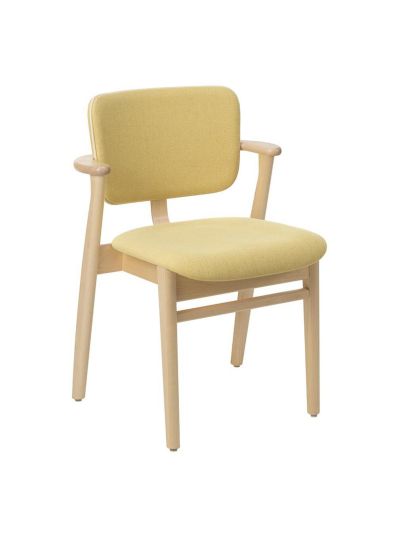 Artek Domus-tuoli istuin- ja selkänojaverhoiltu hola-kangas canary / lakattu koivu