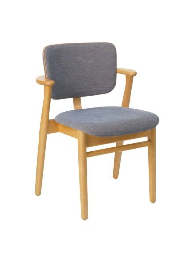 Artek Domus-tuoli istuin- ja selkänojaverhoiltu wow re -kangas blue-ocre / petsattu hunaja