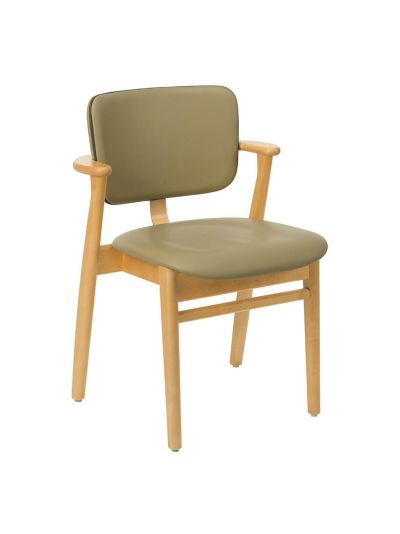 Artek Domus-tuoli istuin- ja selkänojaverhoiltu spectrum-nahka leaf / petsattu hunaja