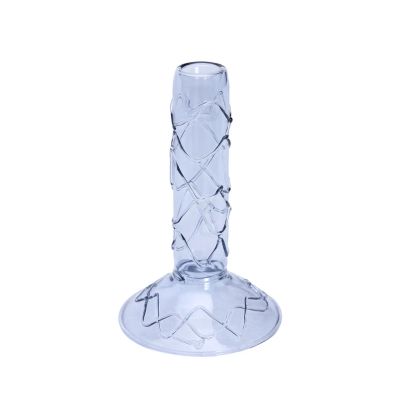 Hübsch - Doodle-kynttilänjalka, sininen, korkeus 17 cm –