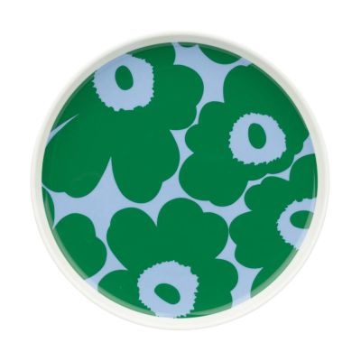 Marimekko Unikko lautanen Ø 20 cm Valkoinen-vihreä-vaaleansininen