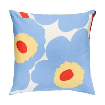 Marimekko Unikko tyynynpäällinen 50x50 cm White-vaaleansininen-oranssinpunainen-meloni