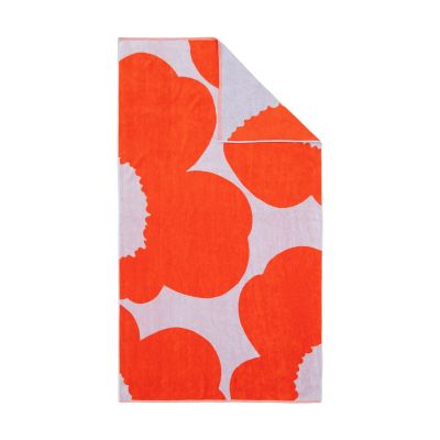 Marimekko Iso Unikko kylpypyyhe Blue lila-orange red, 100x180 cm