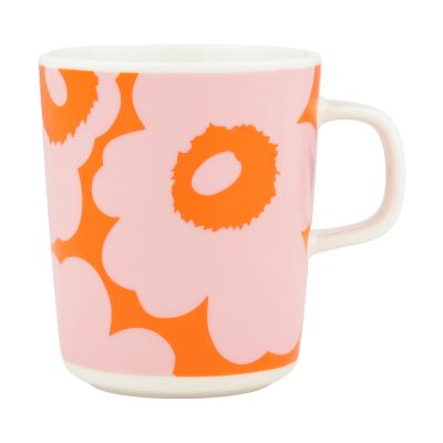 Marimekko Unikko muki 25 cl Valkoinen–vaaleanpunainen–oranssi