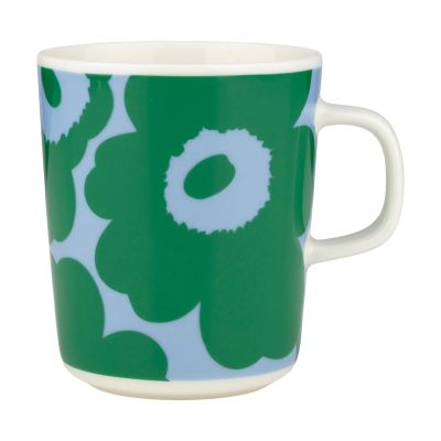 Marimekko Unikko muki 25 cl Valkoinen-vihreä-vaaleansininen
