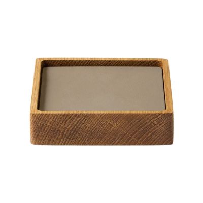 LIND DNA Wood Box lasinalussetti Nature-tammi, neliö, S, Nupo clay brown, 9 osaa