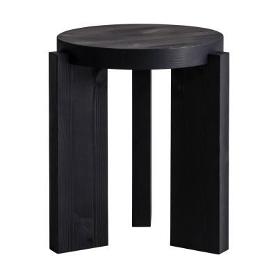 Vaarnii 001 Stool jakkara Mustaksi petsattu mänty, Ø40×44 cm