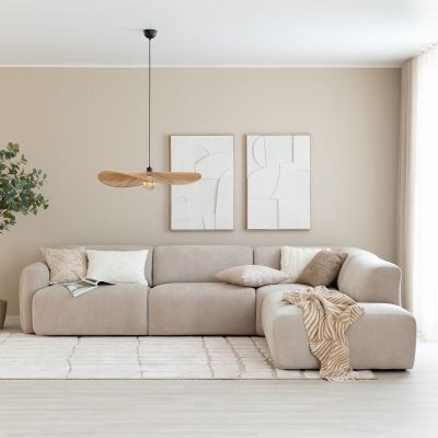 Veke Lumo avokulmasohva oikea Storm 06 beige, asiakaspalautus