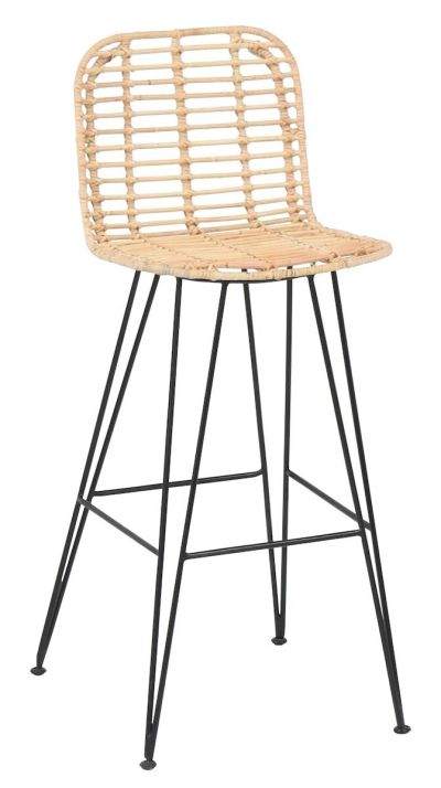 Eureka Candi baarituoli luonnonväri/musta 2kpl, asiakaspalautus