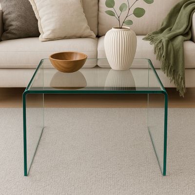 Eureka Kide sohvapöytä 50x50 cm kirkas lasi, asiakaspalautus