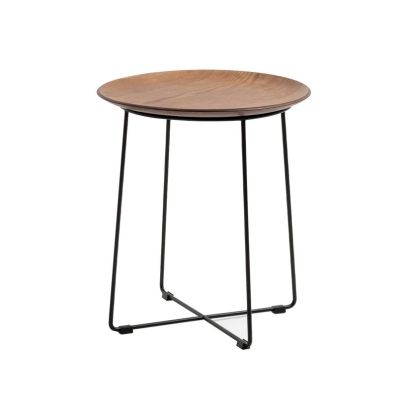 Kartell - Al Wood -pöytä, tumma/musta puu, 46 cm, metalli