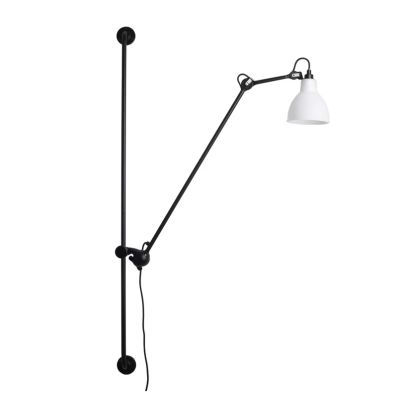 Lampe Gras - 214 Round-seinävalaisin, musta/valkoinen, polykarbonaatti –