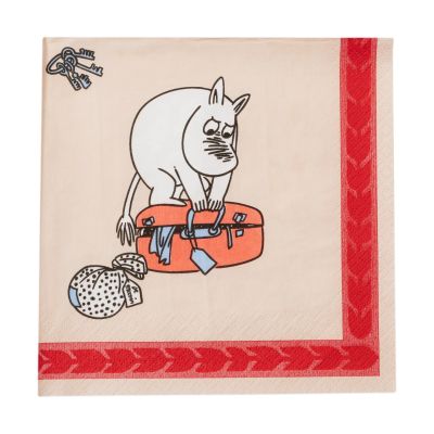 Moomin Arabia Valmiina lomalle Muumi paperiservietti 33 cm 20 kappaleen pakkaus