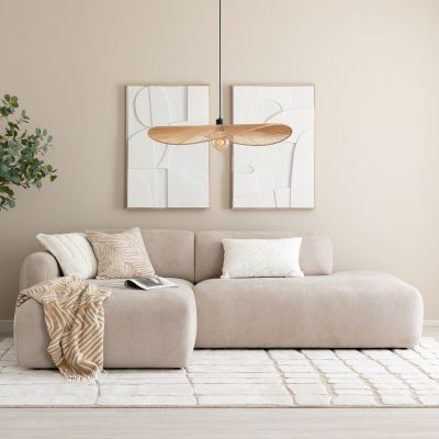 Veke Lumo divaanisohva avopäädyllä vasen Storm 06 beige, asiakaspalautus