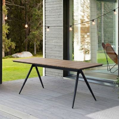 Veke Vilja aintwood ruokapöytä 200x90 cm musta/ruskea