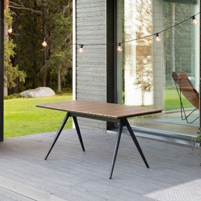 Veke Vilja aintwood ruokapöytä 140x90 cm musta/ruskea