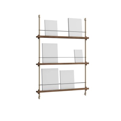 MOEBE Magazine Shelving lehtiteline Savustettu tammi-warm grey, 85×115×7 cm, MS.115.1