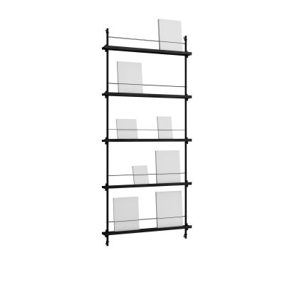 MOEBE Magazine Shelving lehtiteline Black, 85x180x7 cm, MS.180.1