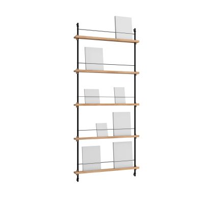 MOEBE Magazine Shelving lehtiteline Tammi-black, 85x180x7 cm, MS.180.1