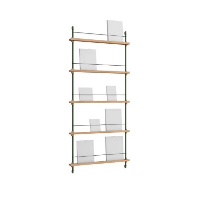 MOEBE Magazine Shelving lehtiteline Tammi-pine green, 85×180×7 cm, MS.180.1
