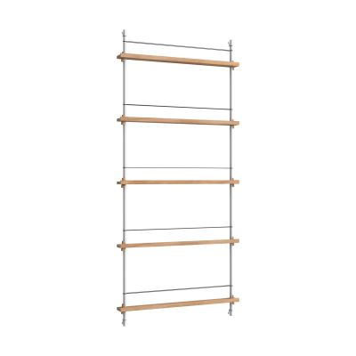 MOEBE Magazine Shelving lehtiteline Tammi ruostumaton teräs, 85×180×7 cm, MS.180.1