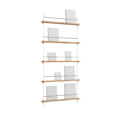MOEBE Magazine Shelving lehtiteline Tammi-white, 85×180×7 cm, MS.180.1