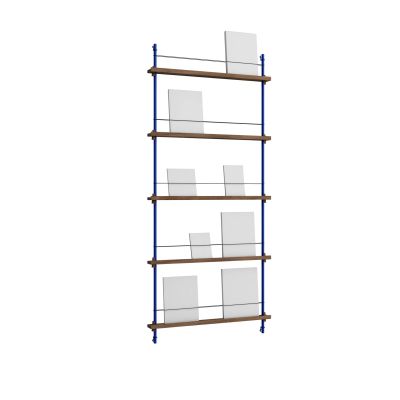 MOEBE Magazine Shelving lehtiteline Savustettu tammi-deep blue, 85×180×7 cm, MS.180.1
