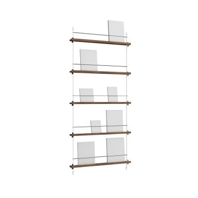 MOEBE Magazine Shelving lehtiteline Savustettu tammi-white, 85×180×7 cm, MS.180.1