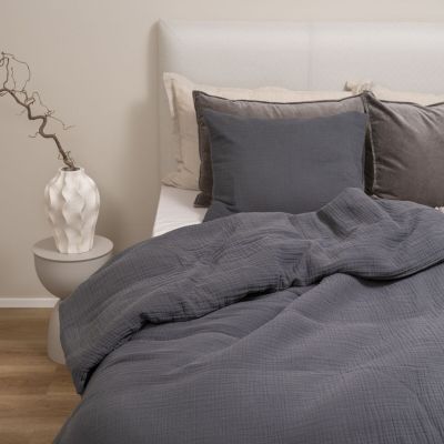 Fanni K Muslin pussilakanasetti150x210cm+50x60 cm graniitti