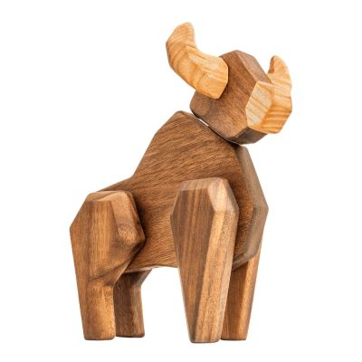 FableWood - Puufiguuri Härkä 15 cm Pähkinä/Saarni