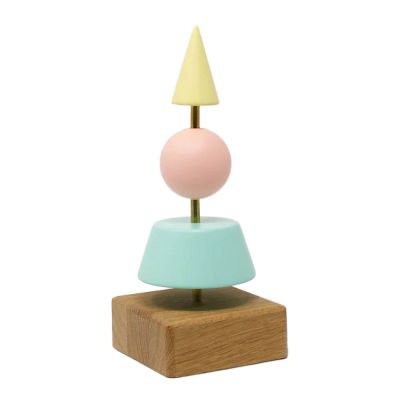 FableWood - Puufiguuri Joulukuusi Helga 21 cm Turkoosi/Roosa/Keltainen