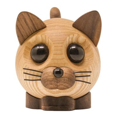 FableWood - Puufiguuri Kissa Felix 9 cm Saarni/Pähkinä