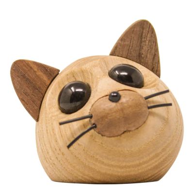 FableWood - Puufiguuri Kissanpentu Figaro 6 cm Saarni/Pähkinä