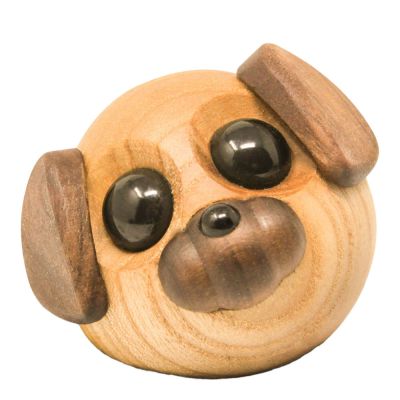 FableWood - Puufiguuri Koira Molly 5 cm Saarni/Pähkinä