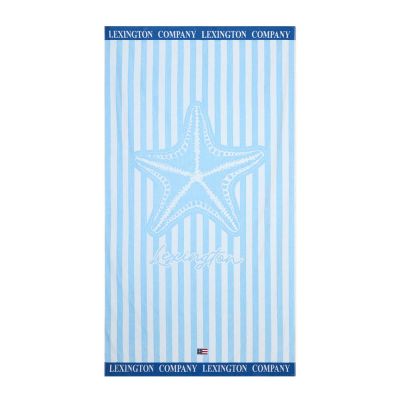 Lexington - Rantapyyhe 180x100 cm Sininen/Valkoinen