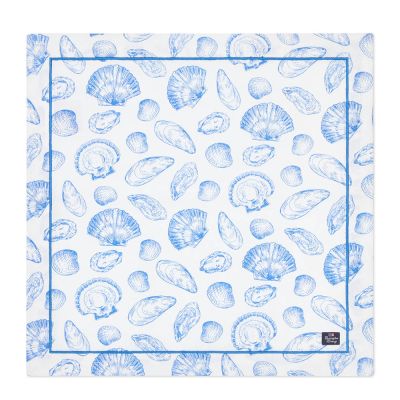 Lexington - Lautasliina simpukka 50x50 cm Valkoinen/Sininen