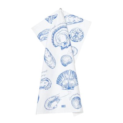 Lexington - Keittiöpyyhe simpukka 70x50 cm Valkoinen/Sininen