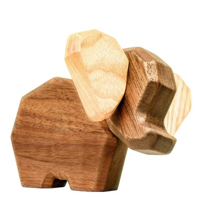 FableWood - Puufiguuri Norsu 8 cm Pähkinä/Saarni