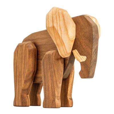 FableWood - Puufiguuri Isä norsu 16 cm Pähkinä/Saarni