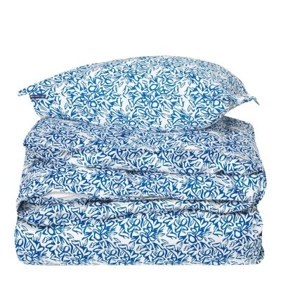 Lexington - Pussilakanasetti satiini 150x210 cm Sininen/Valkoinen