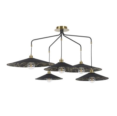 MARKET SET - Gatsby riippuvalaisin, musta kumo, 5-lamppuinen
